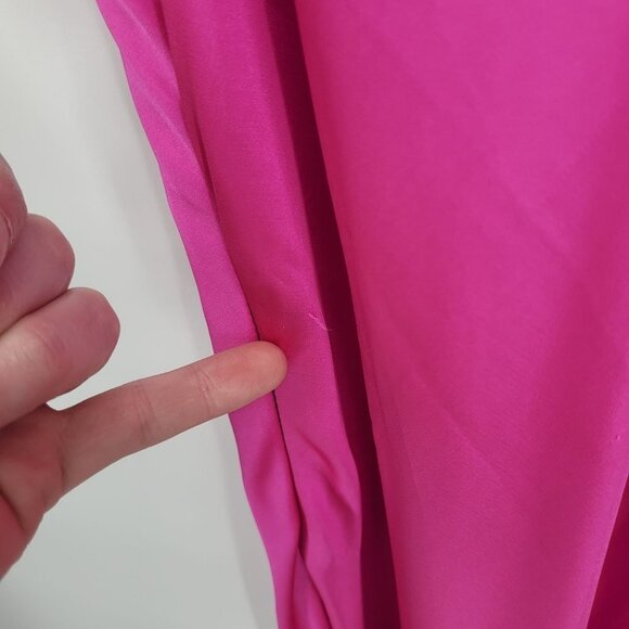 O.p.t. womens small pink Dona satin slip maxi dress polyester blend barbie - Picture 10 of 14